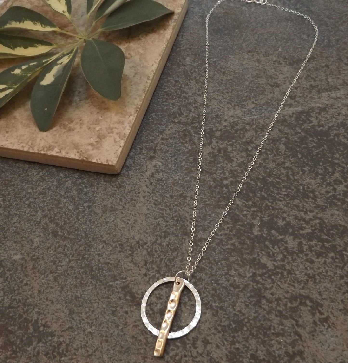 Caitlyn - Silver Hoop and Gold Necklace