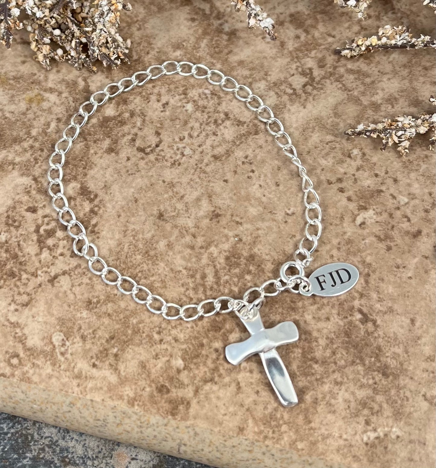 Silver Cross Charm Bracelet