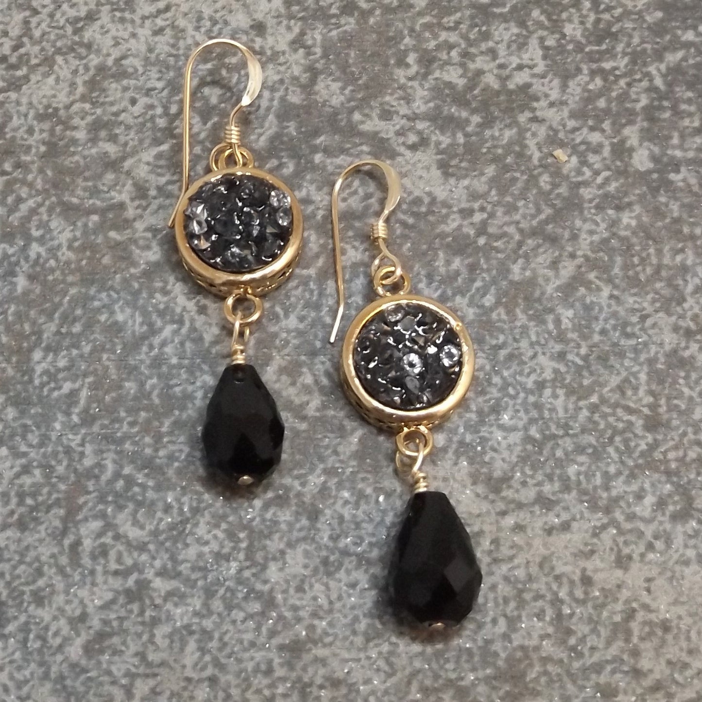 Bijoux - Druzy and Gold Earrings