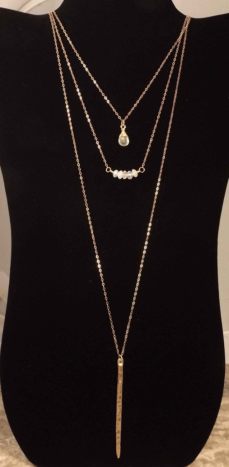Gemma - Gold Three Strand Necklace