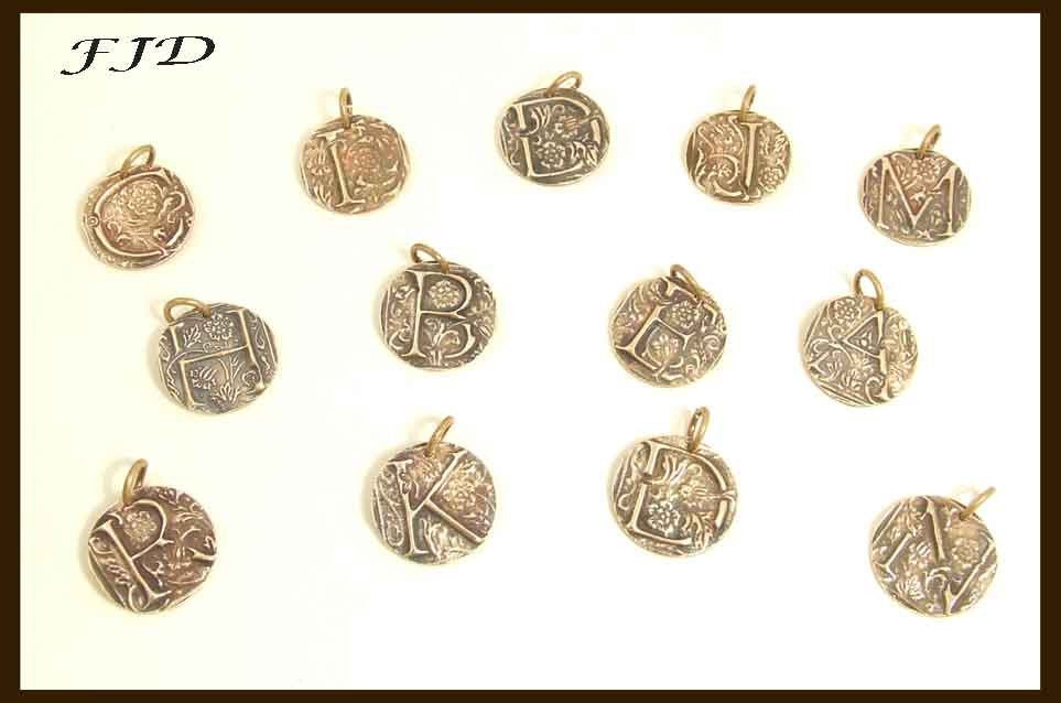 Hand Stamped Bronze Initial Necklace