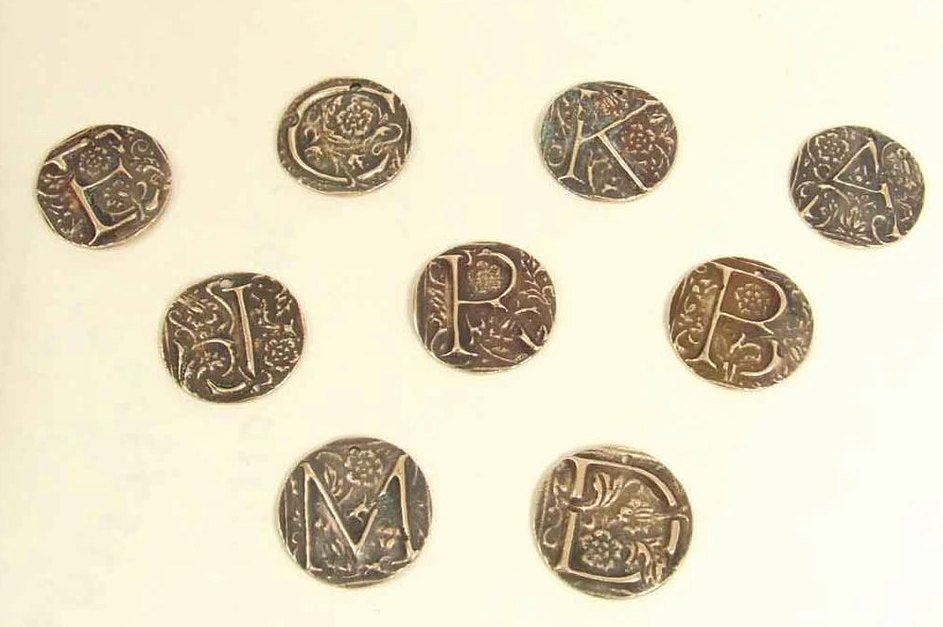 Bronze and Sterling Silver Initial Necklace