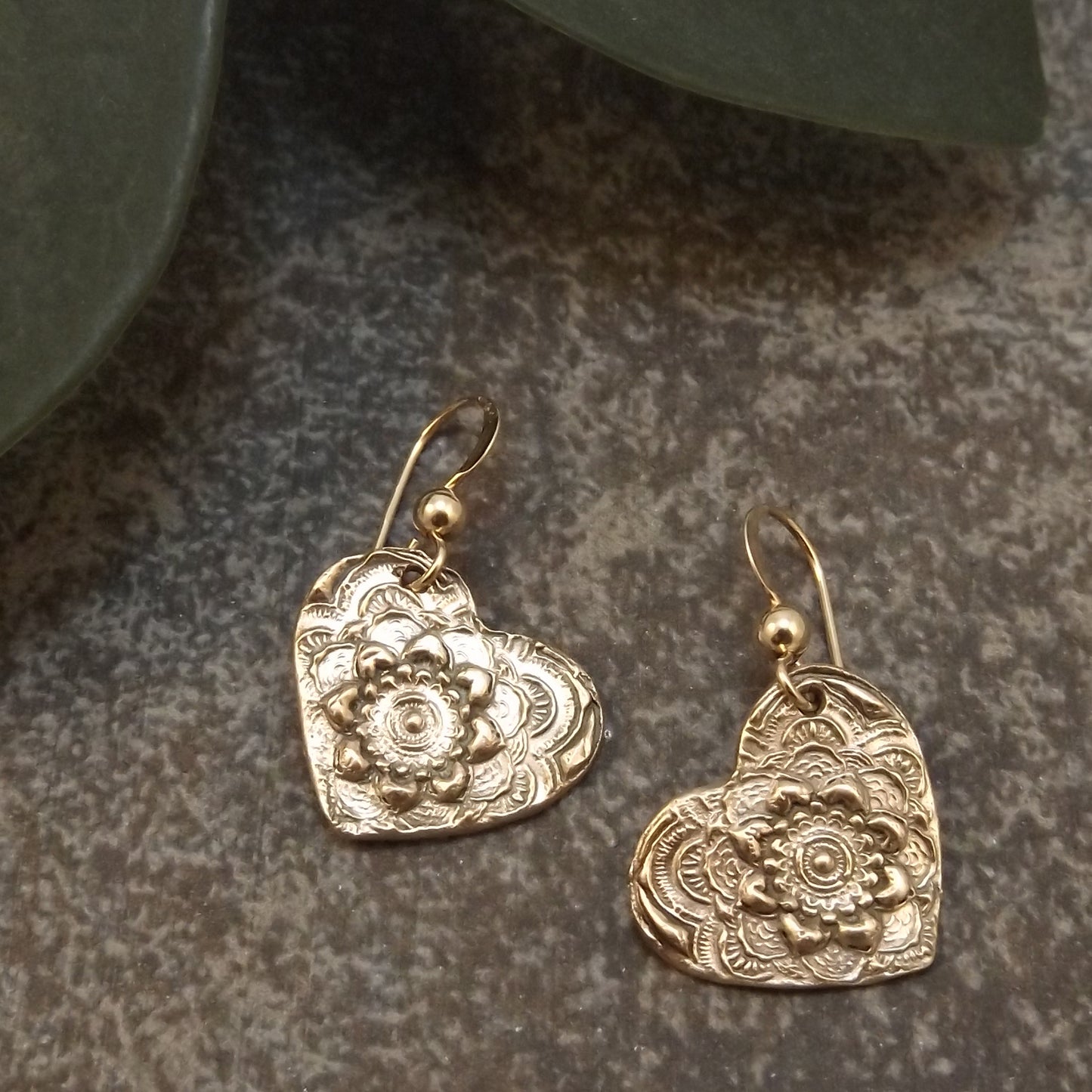 Brynn - Mandala Heart Earrings