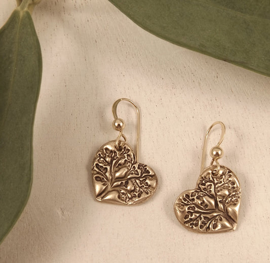 Brynn - Tree of Life Heart Earrings