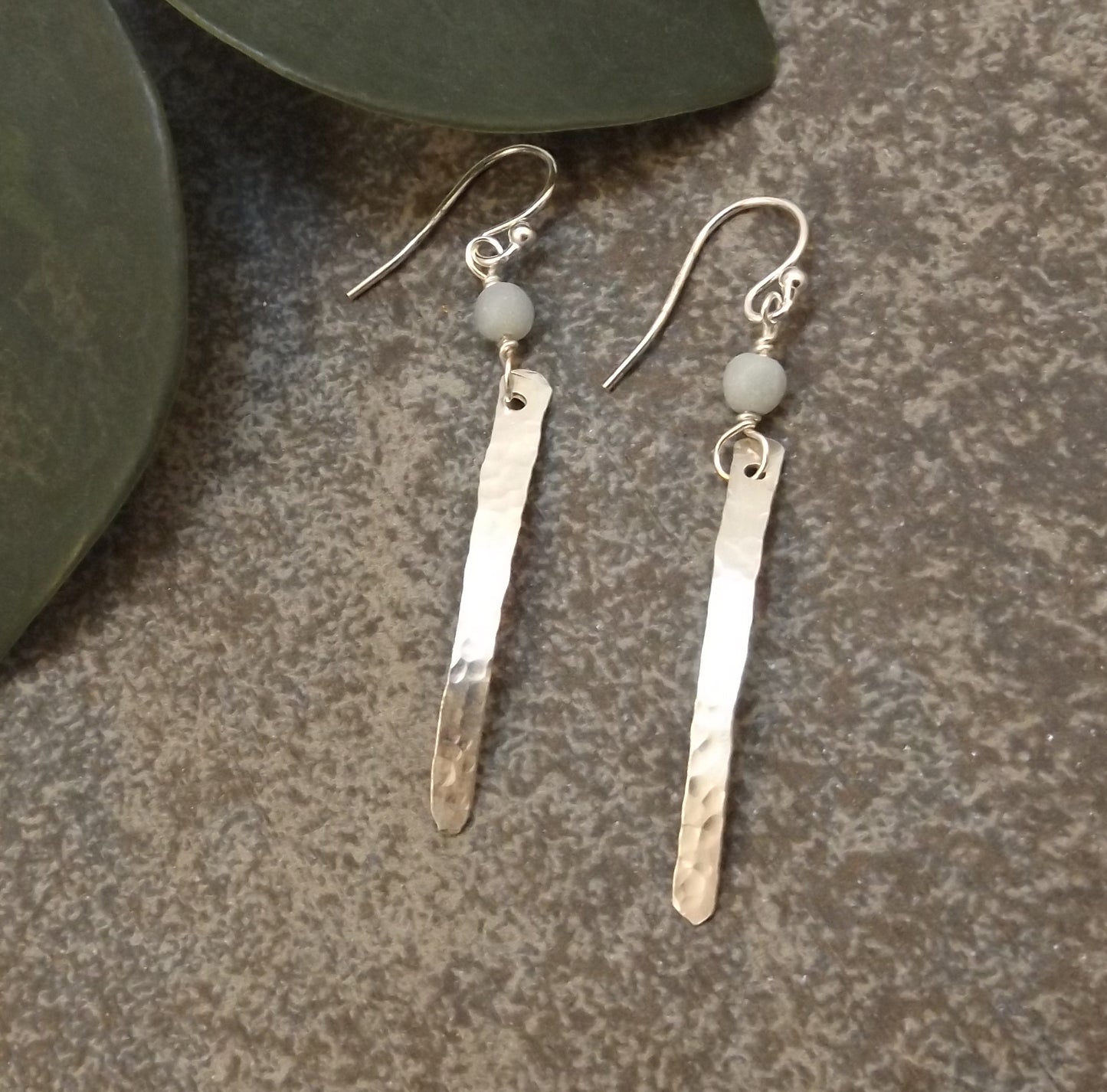 Caitlyn - Silver and Amazonite Earrings