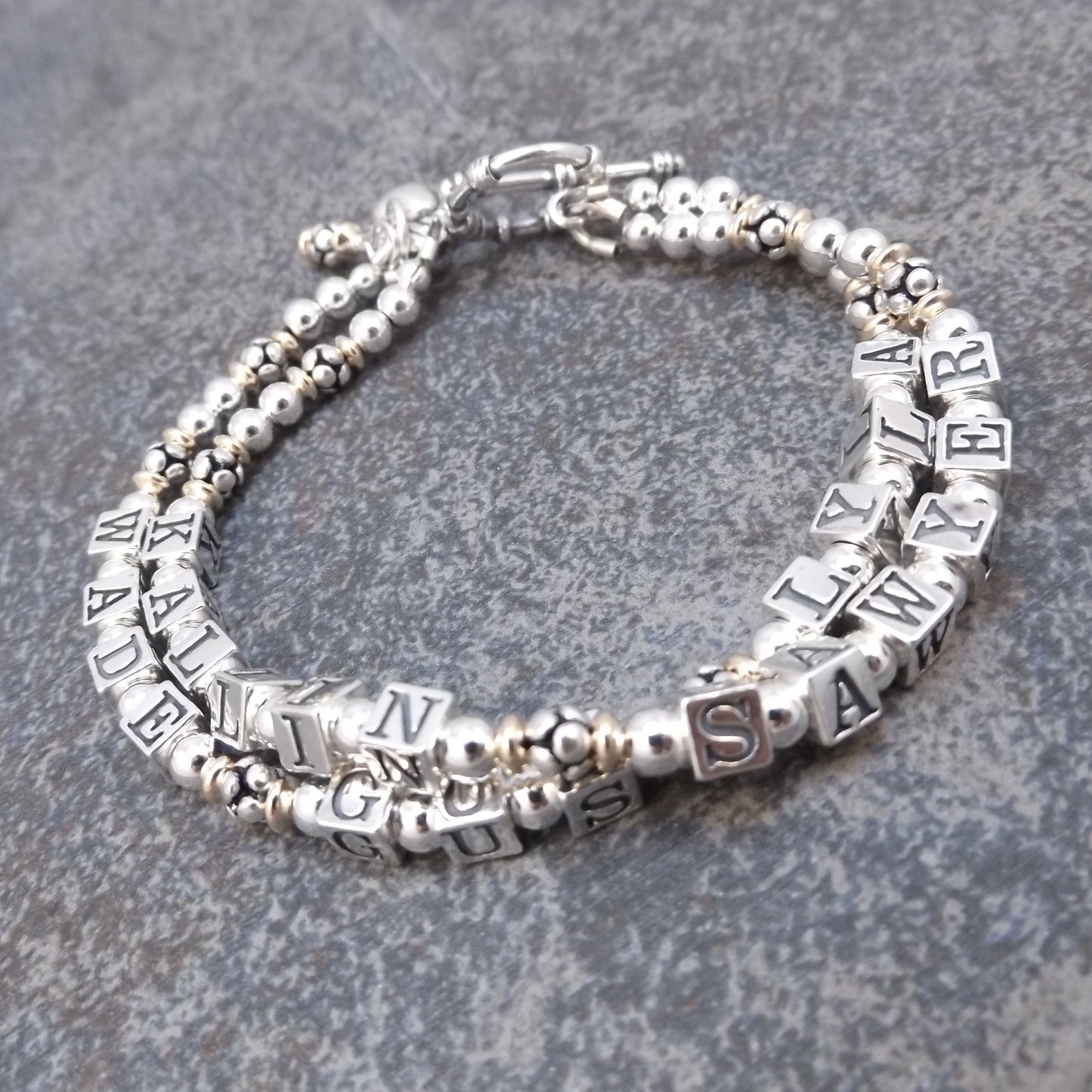 Silver and Gold Mother's  Bracelet