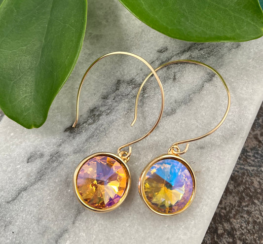 Hoop and Rivoli Earrings