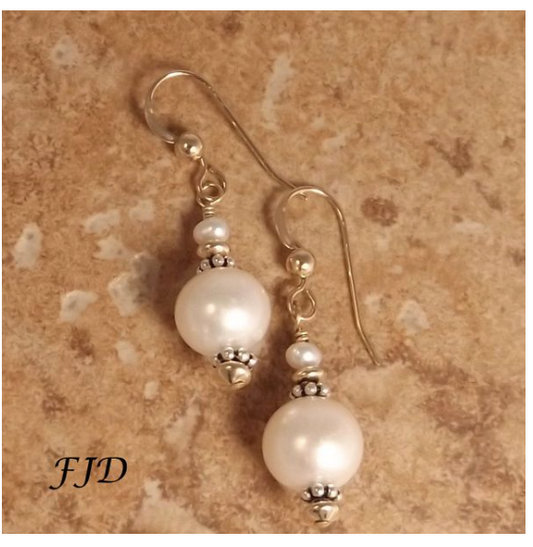 Pearl and Gold Earrings
