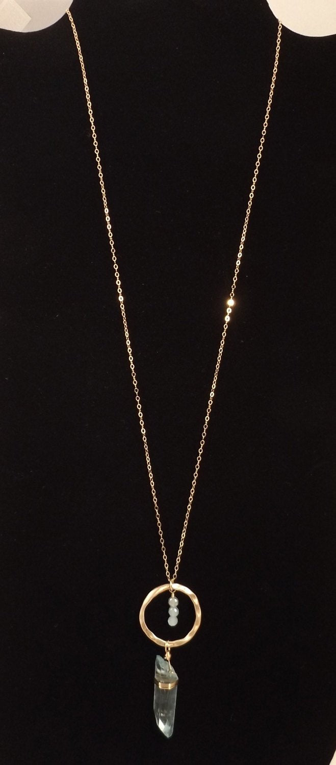 Christal - Gold and Raw Quartz Necklace