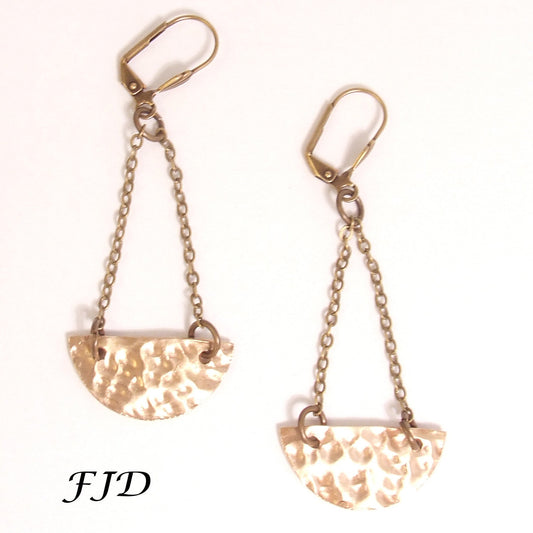 Demi Lune - Handmade Bronze Half Circle Earrings
