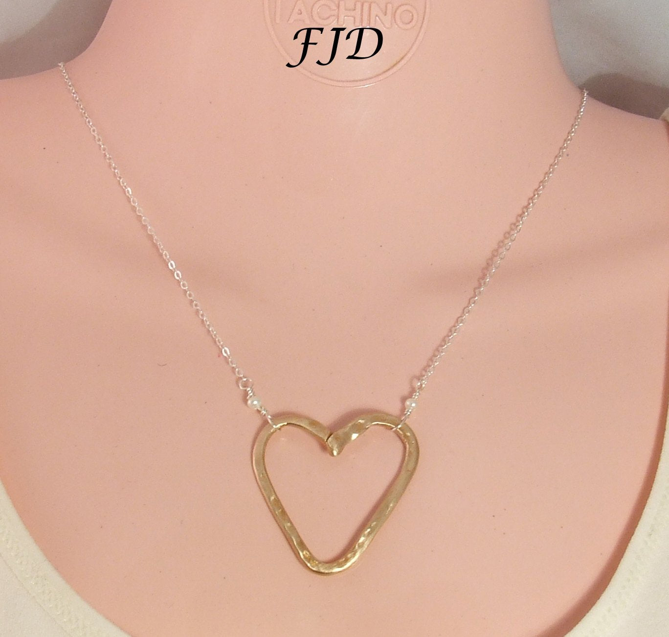 Sterling Silver and Bronze Heart Necklace