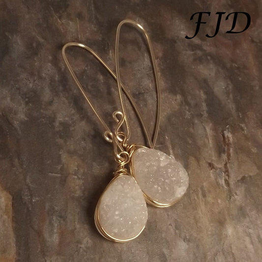 Bijoux - Druzy and Gold Earrings