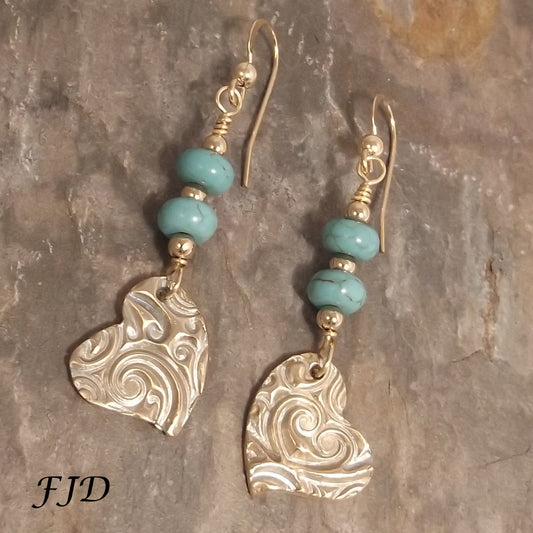 Bronze  Heart  Earrings