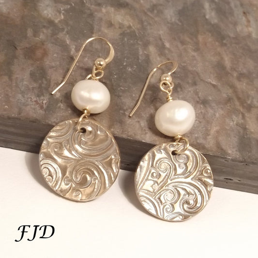 Bronze and Gold Earrings