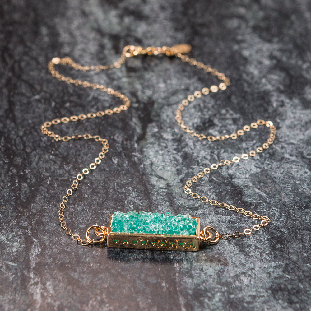 Bijoux - Druzy and Gold Necklace