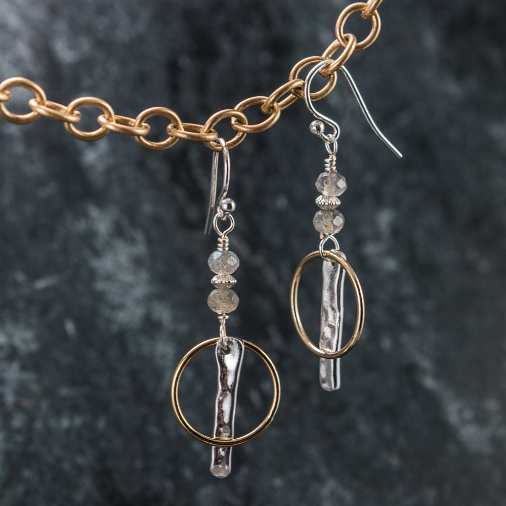 Annie - Silver and Gold Earrings