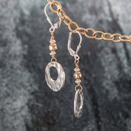 Hammered Silver Earrings